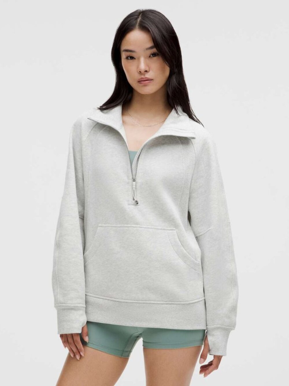 SCUBA OVERSIZED FUNNEL-NECK HALF ZIP *LONG